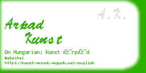 arpad kunst business card